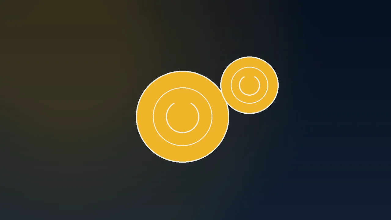 gold paytable rows over navy with crypto network nodes and coins