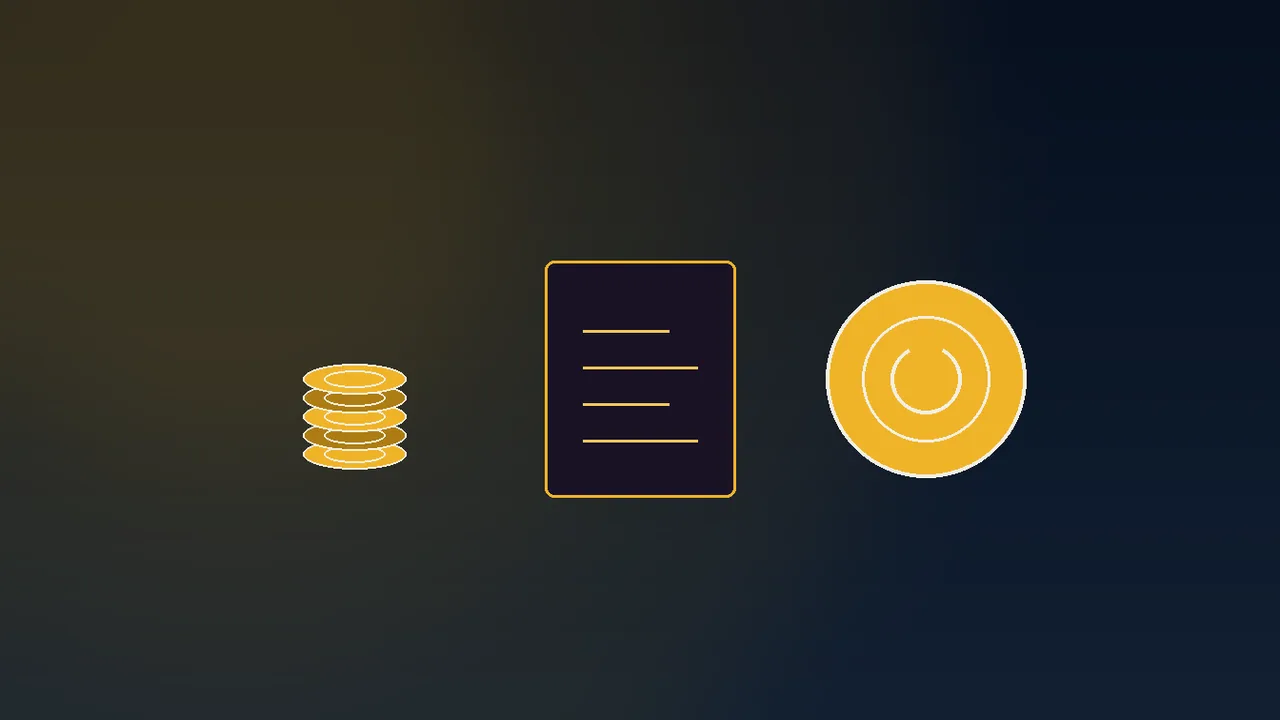 Navy voucher card with gold chip stack and empty return row