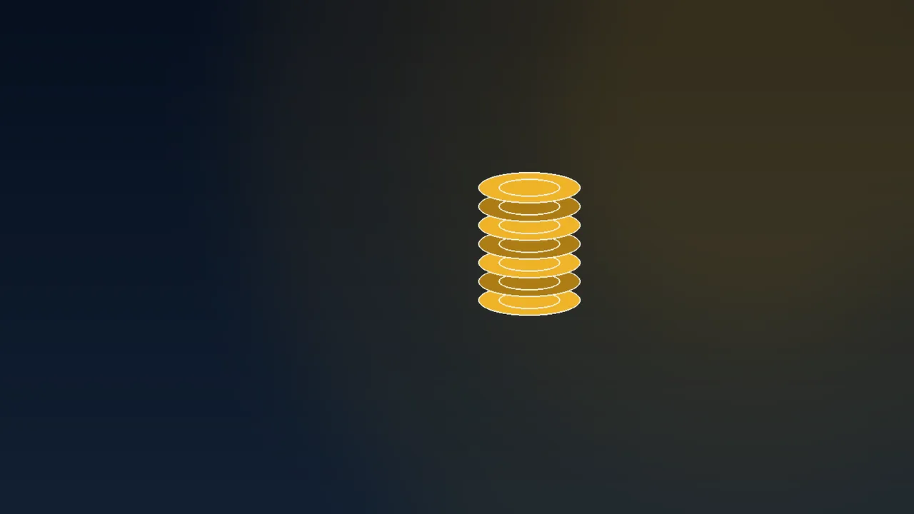 Navy voucher card with gold chip stack and empty return row