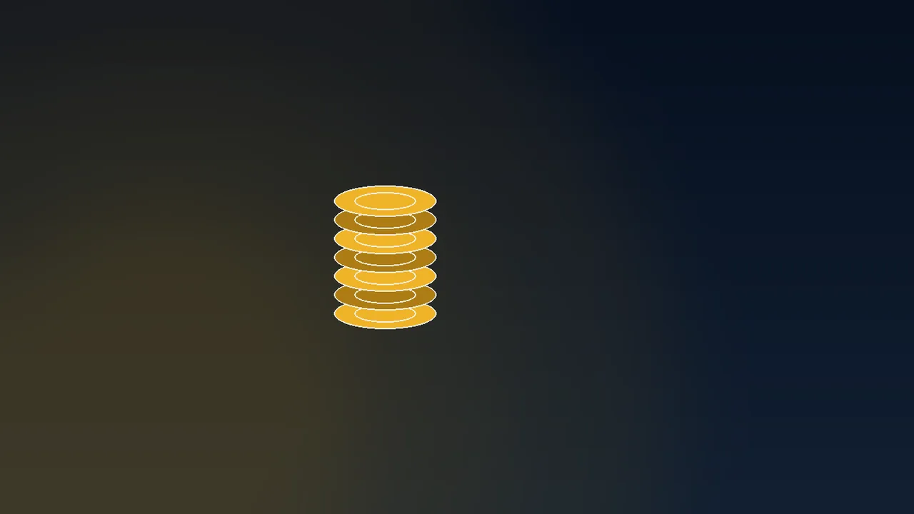 Navy and gold paytable with three payment rail rows