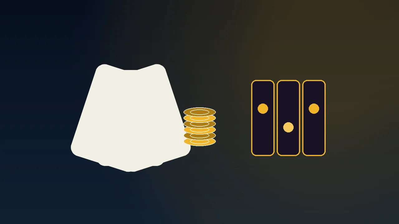 Navy gold phone screen with paytable rows and clock motif