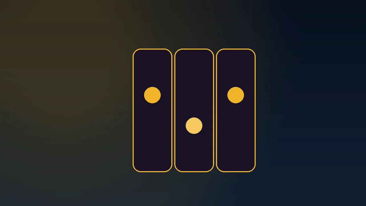 Twenty gold coins scattered over a navy slot paytable grid