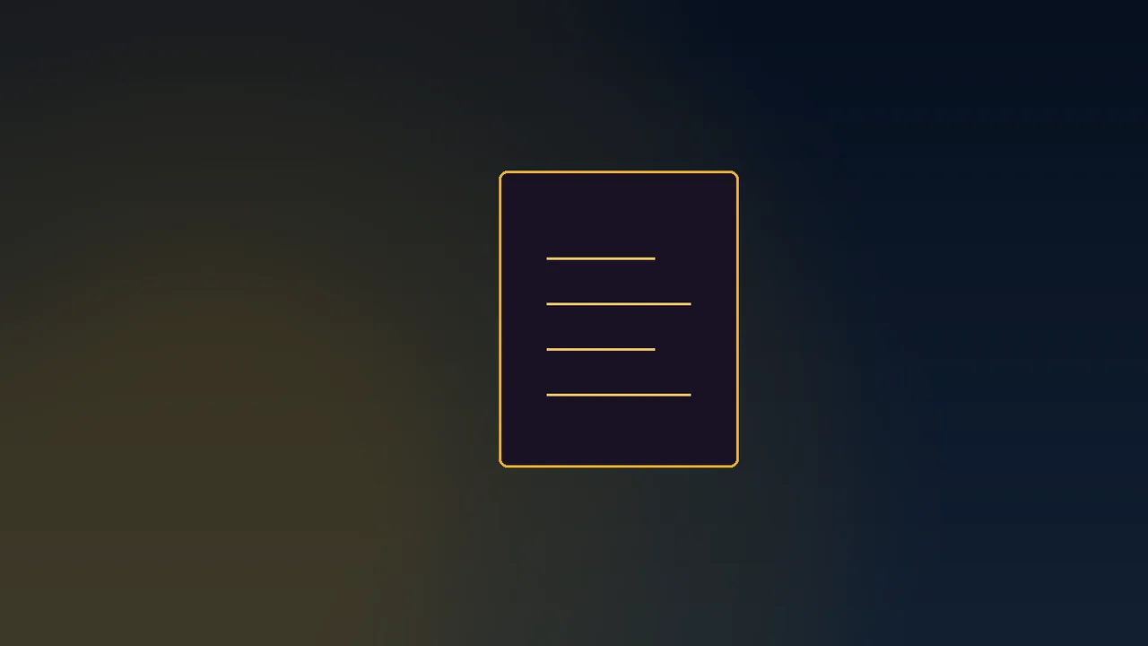 Gold document rows on a navy verification table beside a gold clock
