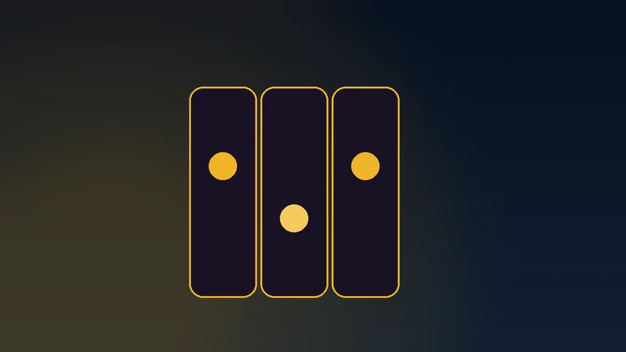 Navy calendar grid marked with gold spin counters across ten days