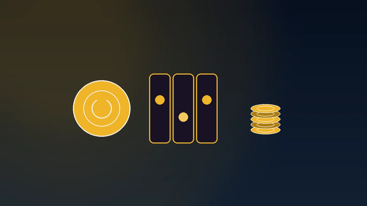 Navy paytable motif with forty gold spin rows and caps