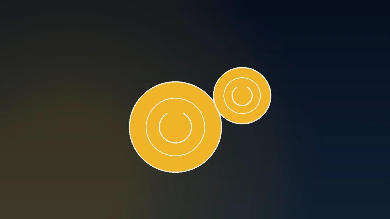 single gold coin on a navy paytable grid with one highlighted row