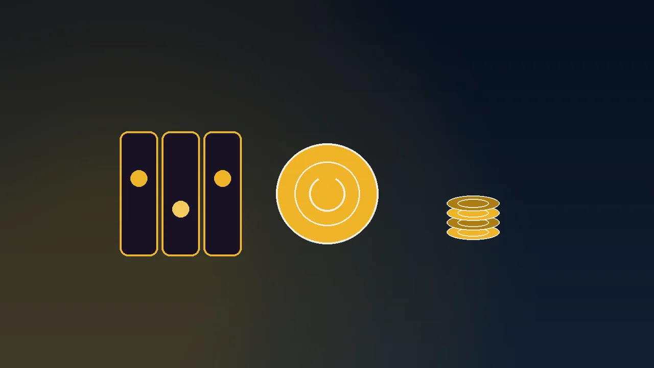 Half-size navy paytable with gold spin tranche rows