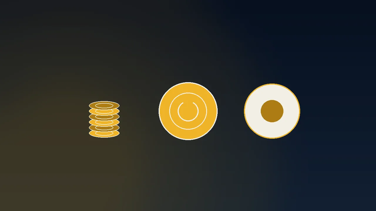 navy and gold paytable card beside three stacked pound coins