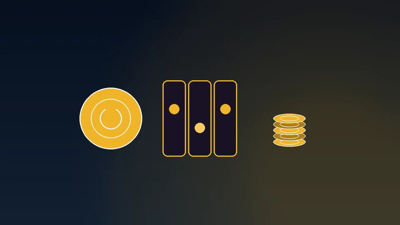 navy and gold paytable calendar with forty gold coin cells