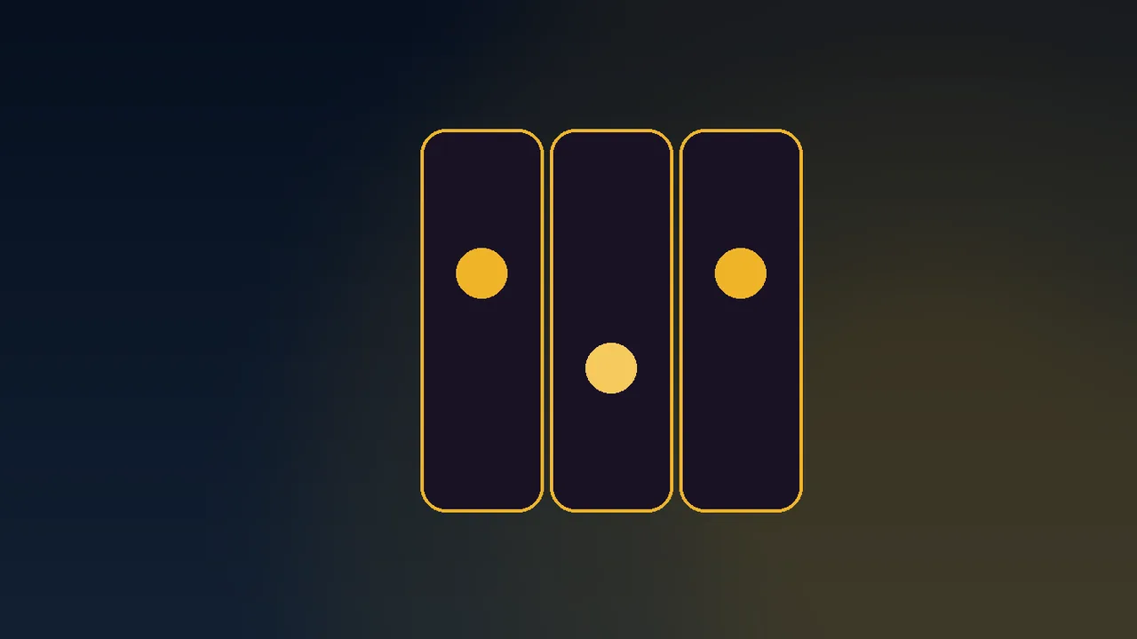 Navy and gold paytable card beside fresh slot reels with unread small print