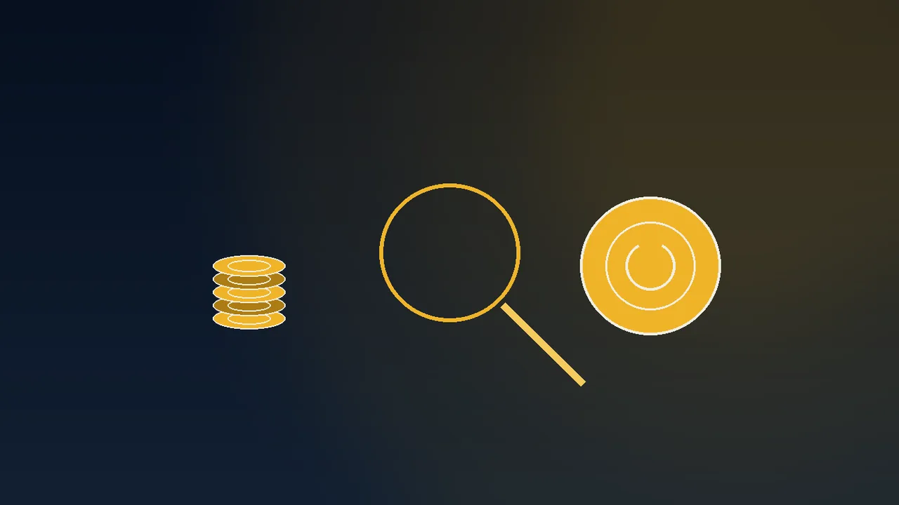 Navy and gold paytable rows beside linked coin blocks